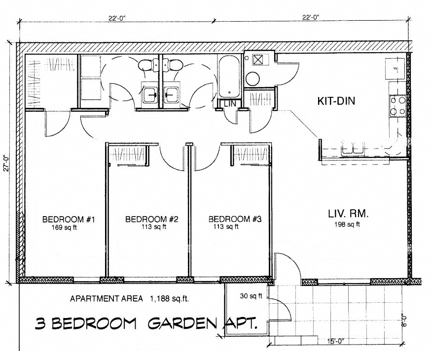3 Bedroom garden